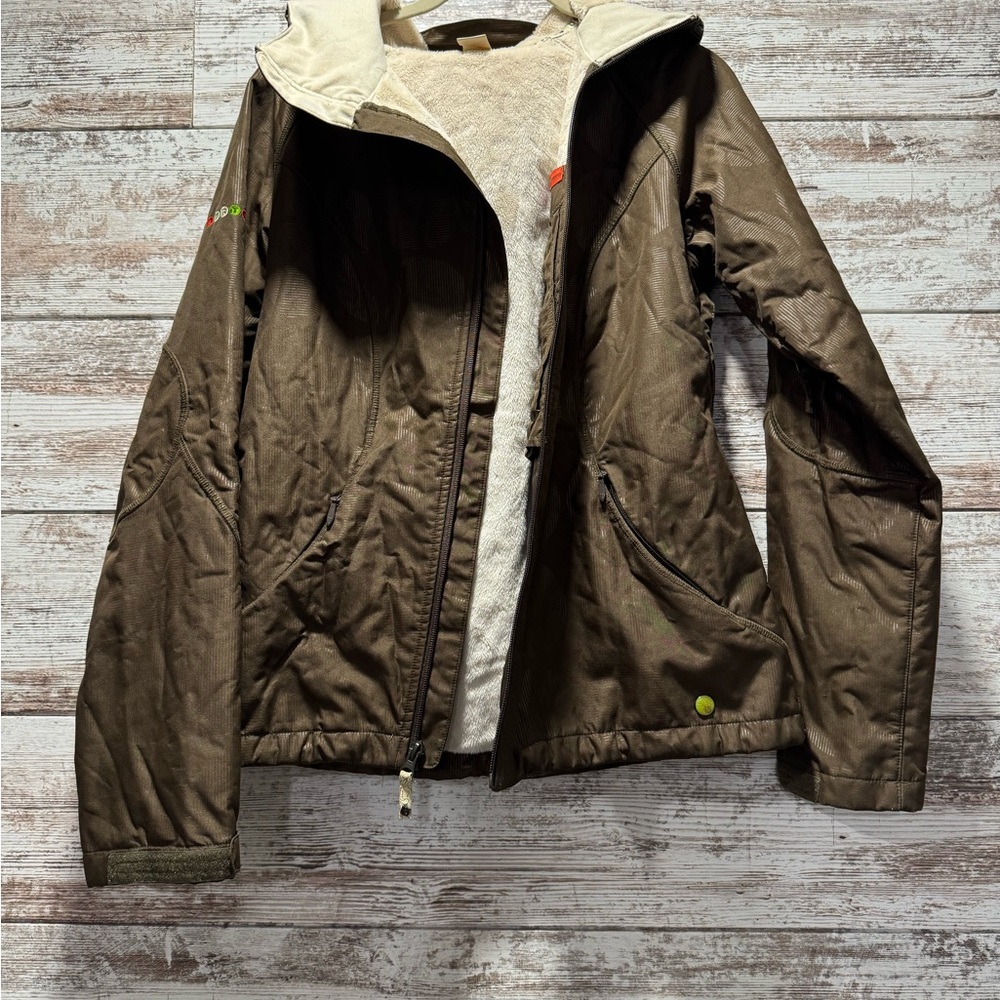 Burton Ski Brown and Cream Fleece Jacket S